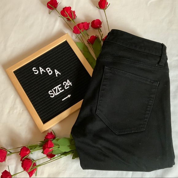 Saba Denim - SABA Mid-Rise Skinny Fit Black Jeans Size 24